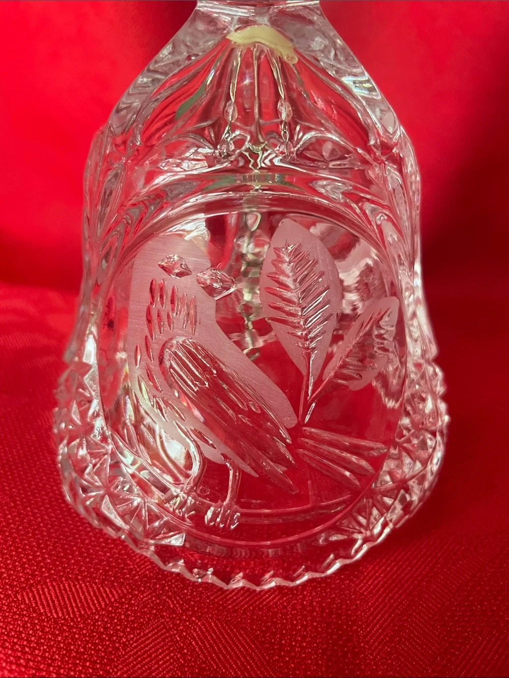 Clear Crystal Etched Decorative Table Bell by Hofbauer